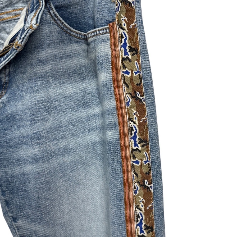 PILCRO Anthropologie Slim Boyfriend Jeans, Camo Side Trim Details, Size 27 - Picture 8 of 11